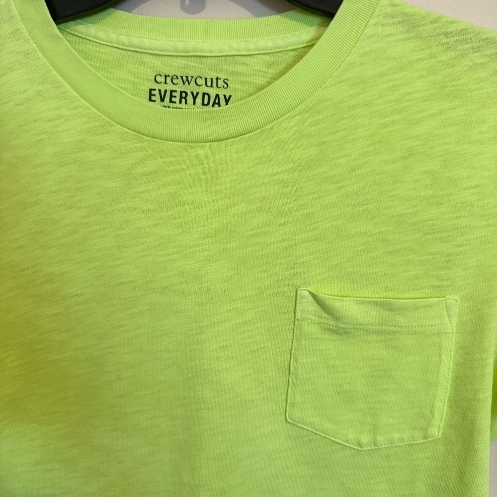 Crewcuts 100% Cotton Active Yellow Kids' Short-Sleeve Jersey Pocket Tee size 14 - Picture 3 of 4